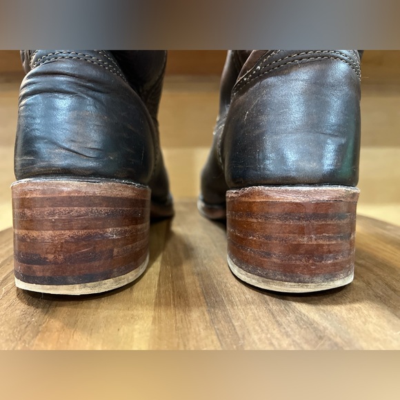 Frye Campus Boots, Brown Leather Heeled Boots - Picture 12 of 16